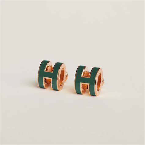 hermes vert fizz pop h|Hermes pop h mini earrings.